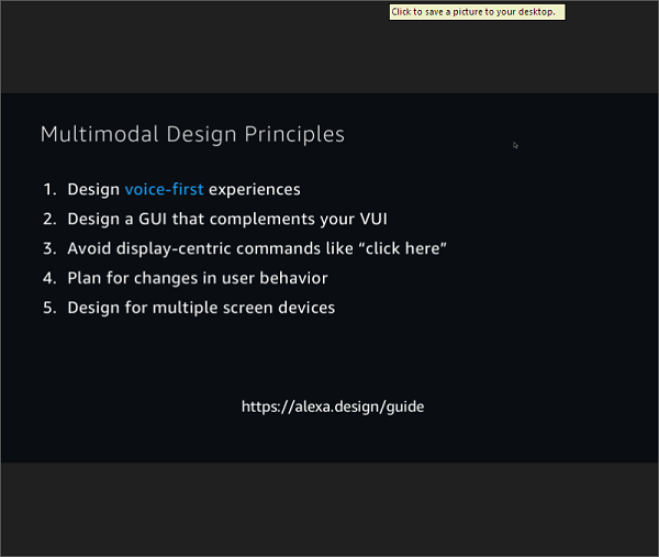 small screenprint of Alexa Multimodal Design Principles